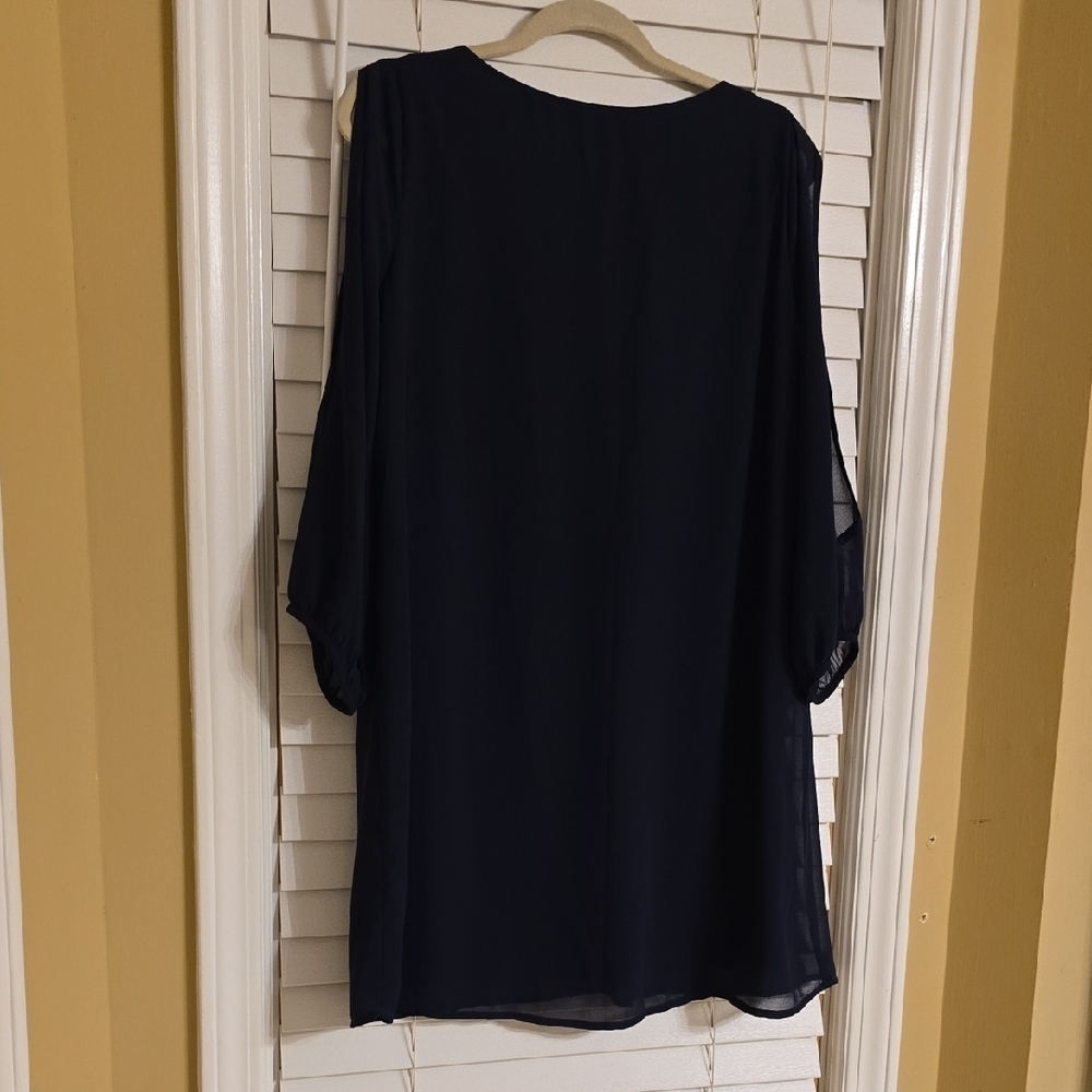 Lulu's Navy Cut Out Tunic Mini Dress - Picture 3 of 11